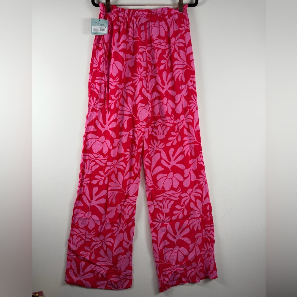 SHADE & SHORE NWT ruffle wait cover up pants -red/pink -small - Picture 6 of 9